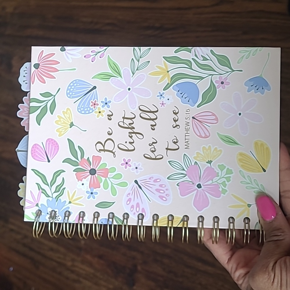 Floral Spiral Notebook with Inspirational Quote
